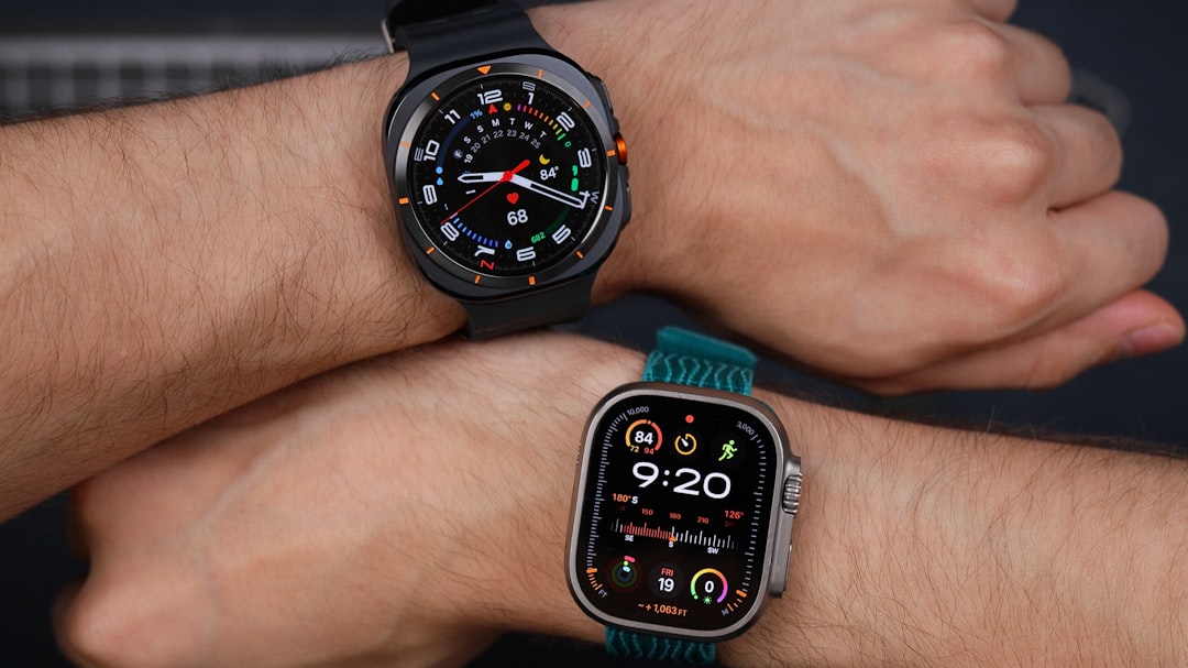 Samsung Galaxy Watch Ultra (Top) and Apple Watch Ultra (Bottom) On Wrist Size Comparison